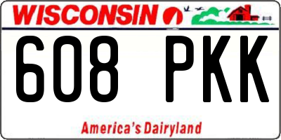 WI license plate 608PKK