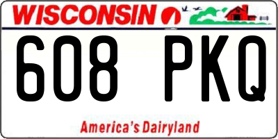 WI license plate 608PKQ