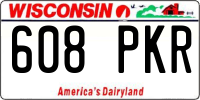 WI license plate 608PKR