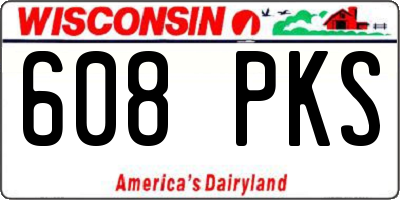 WI license plate 608PKS