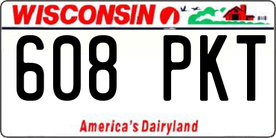 WI license plate 608PKT
