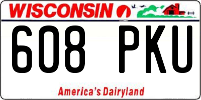 WI license plate 608PKU
