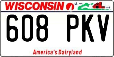 WI license plate 608PKV