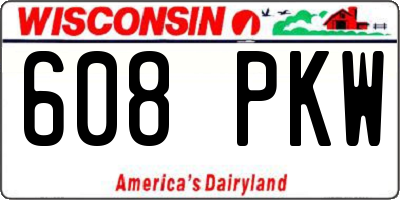 WI license plate 608PKW
