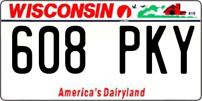 WI license plate 608PKY