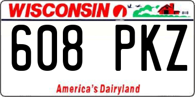 WI license plate 608PKZ