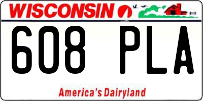 WI license plate 608PLA