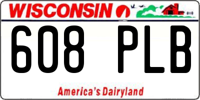 WI license plate 608PLB