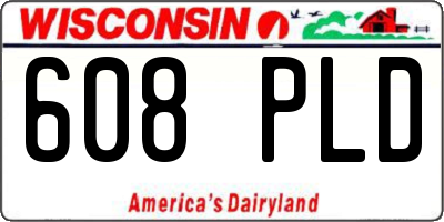 WI license plate 608PLD