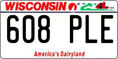 WI license plate 608PLE