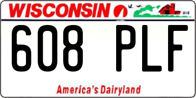 WI license plate 608PLF