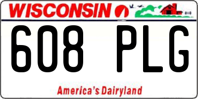 WI license plate 608PLG
