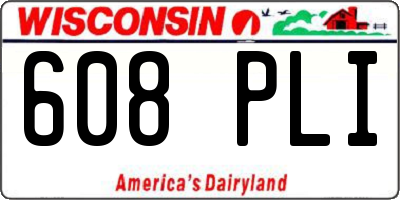WI license plate 608PLI
