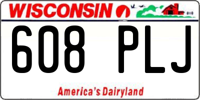 WI license plate 608PLJ
