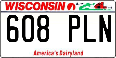 WI license plate 608PLN