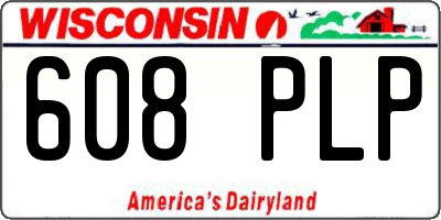 WI license plate 608PLP