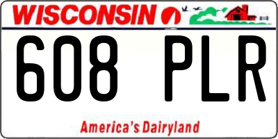 WI license plate 608PLR