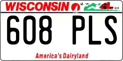 WI license plate 608PLS