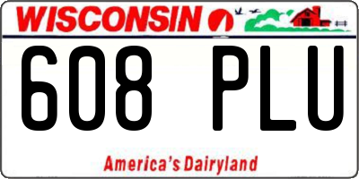WI license plate 608PLU