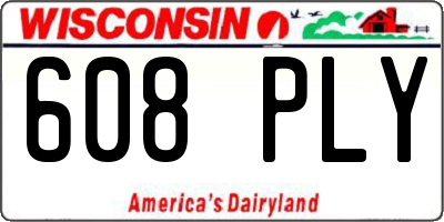 WI license plate 608PLY