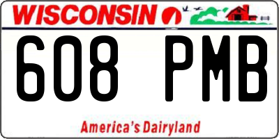 WI license plate 608PMB