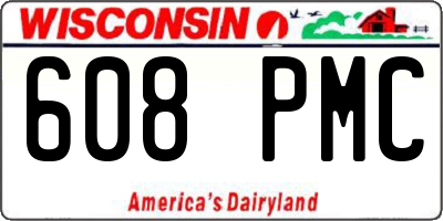 WI license plate 608PMC