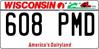 WI license plate 608PMD