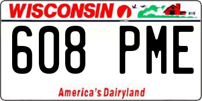 WI license plate 608PME