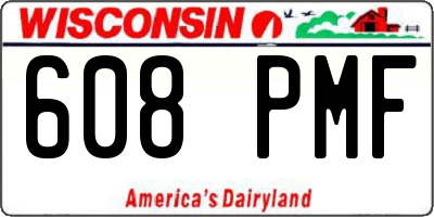 WI license plate 608PMF