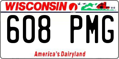WI license plate 608PMG