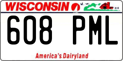WI license plate 608PML
