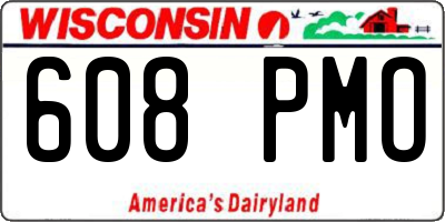 WI license plate 608PMO
