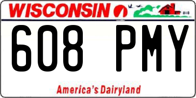 WI license plate 608PMY