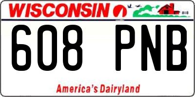 WI license plate 608PNB