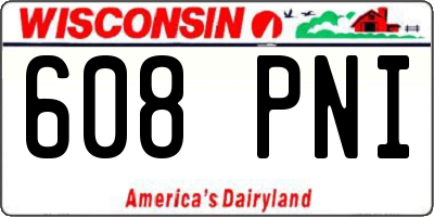 WI license plate 608PNI
