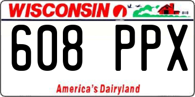 WI license plate 608PPX