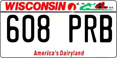 WI license plate 608PRB