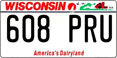 WI license plate 608PRU