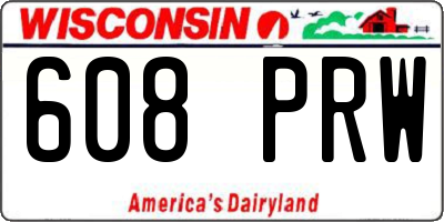WI license plate 608PRW