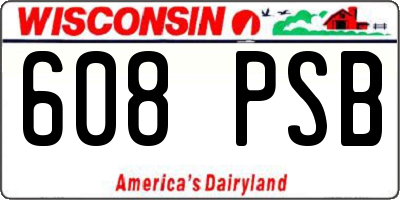 WI license plate 608PSB
