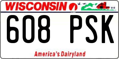 WI license plate 608PSK