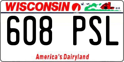 WI license plate 608PSL