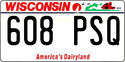 WI license plate 608PSQ