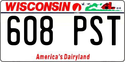 WI license plate 608PST