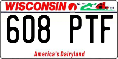 WI license plate 608PTF