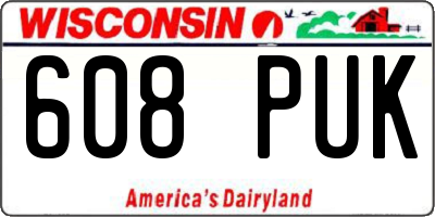 WI license plate 608PUK
