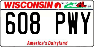 WI license plate 608PWY