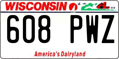 WI license plate 608PWZ