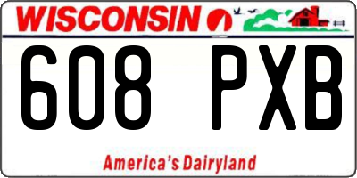 WI license plate 608PXB