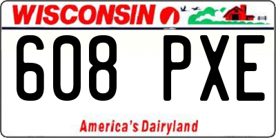 WI license plate 608PXE